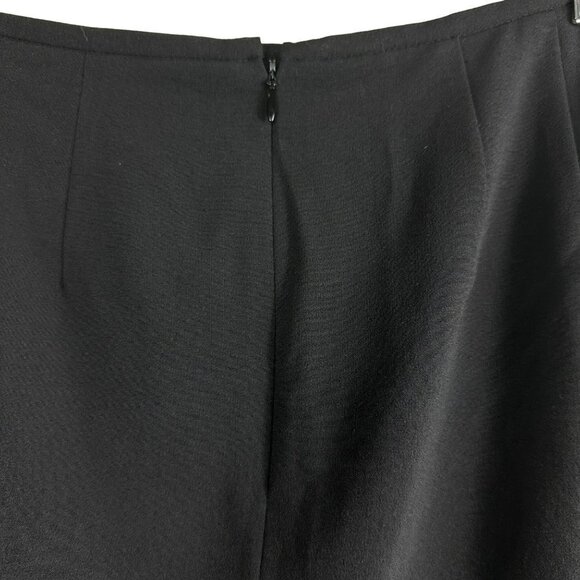 Calvin Klein Black Suit Jacket Gold Zip Faux Pockets and Skirt 2 Piece Size 12 - Picture 13 of 16